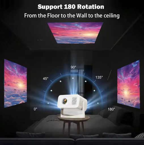 Portable Projector 4k 1920*1080P HD Resolution Intelligent Control 5G WiFi BT5.0 Home Theater Beamer Outdoor Movie LED Projector