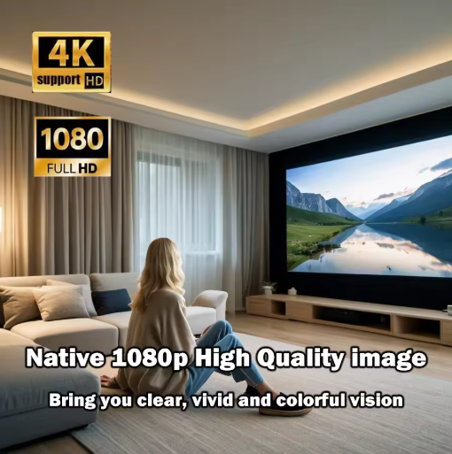 Portable Projector 4k 1920*1080P HD Resolution Intelligent Control 5G WiFi BT5.0 Home Theater Beamer Outdoor Movie LED Projector
