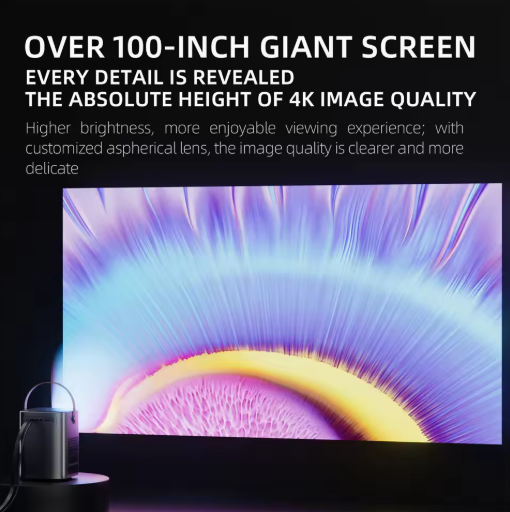 New Portable Movie Outdoor 1080P 650ANSI 4K Android11 L018 Projector With Auto Keystone Correction Focus Wifi6 BT5.2 Projector