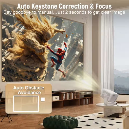Salange P350 Netflix Projector Android 11 Native 1080P Wifi6 BT5.2 650ANSI Auto Keystone Correction 4K Portable Outdoor Movie