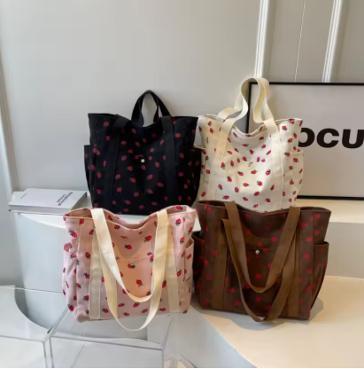 Fresh Sweet Girl Handbag Fashionable High end Corduroy Printed Shoulder Bag Leisure Shopping Commuter Women's Underarm Bag