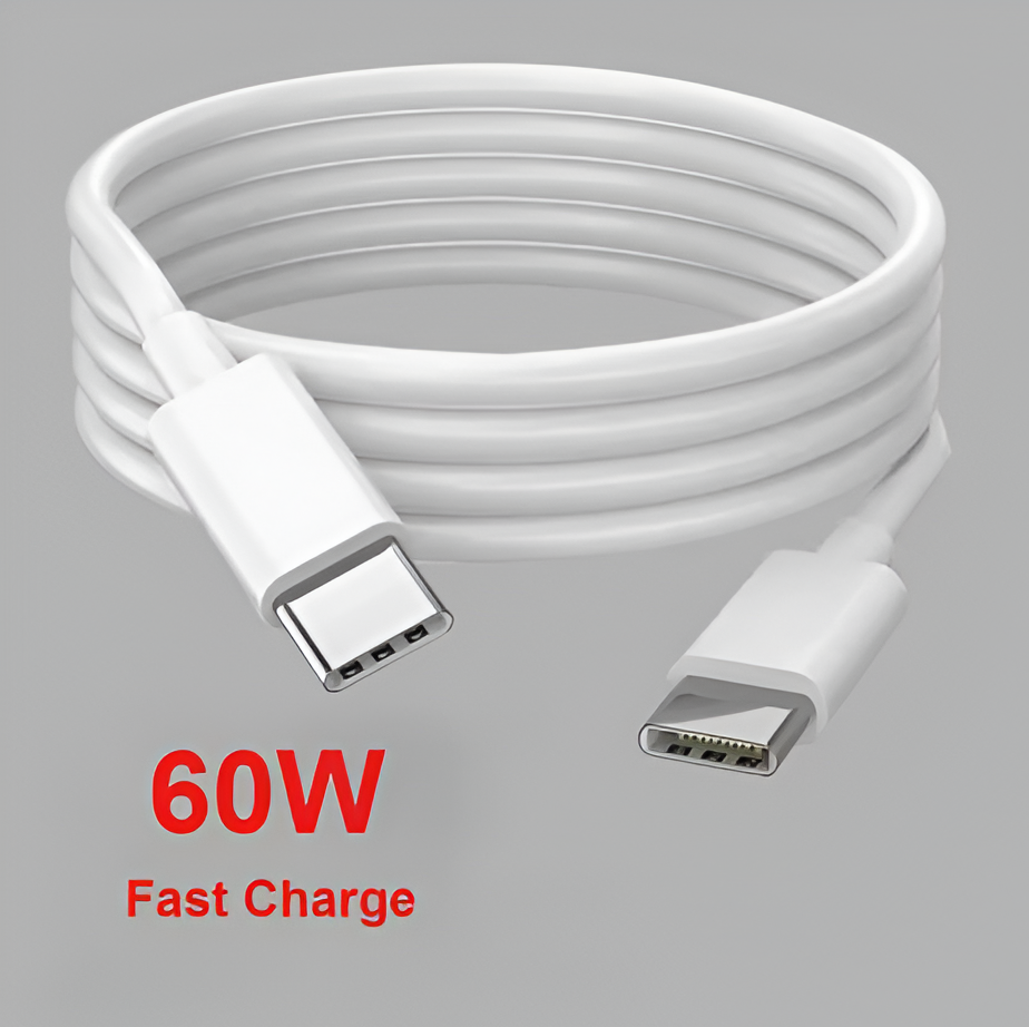 PD 60W USB C to USB Type C Cable Fast Charge Data Cable White 1M 1.5M 2M