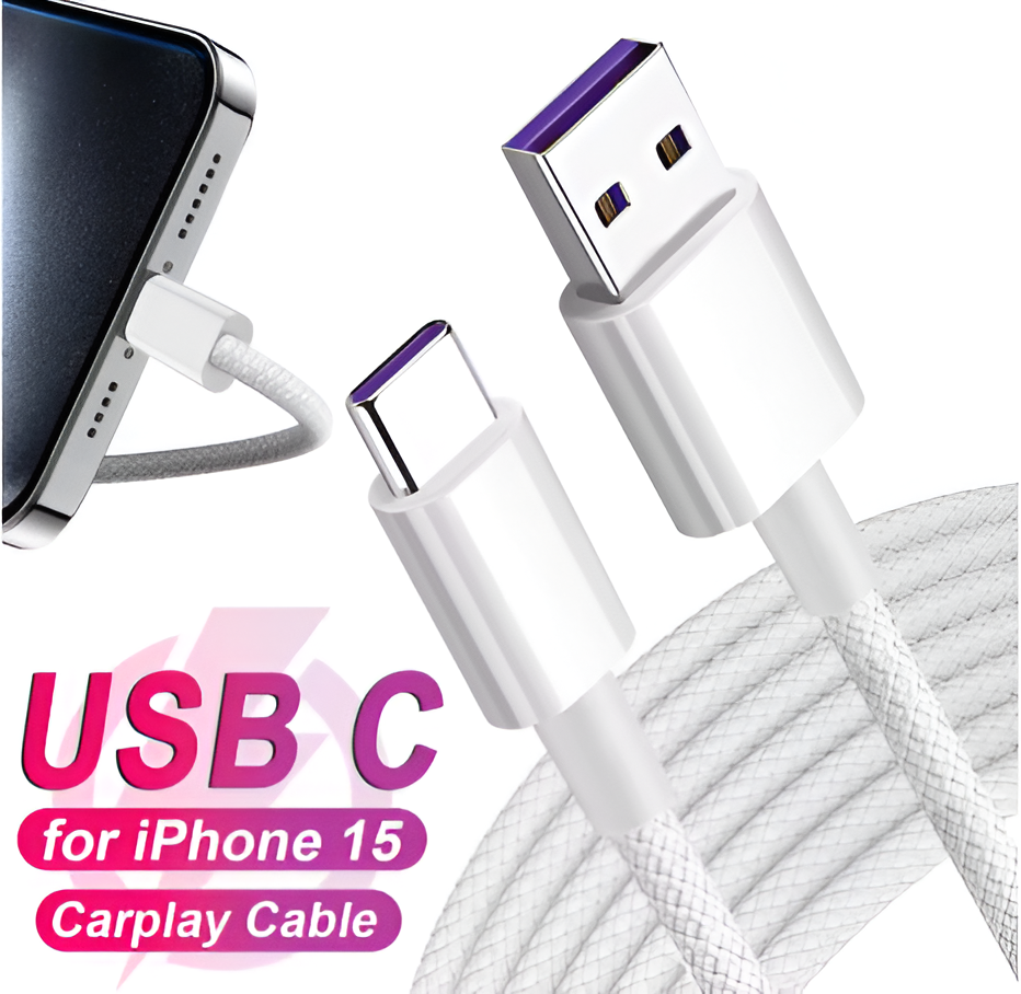 IPhone Type C Charging Cables Nylon Braid High-speed Data Wire USB C