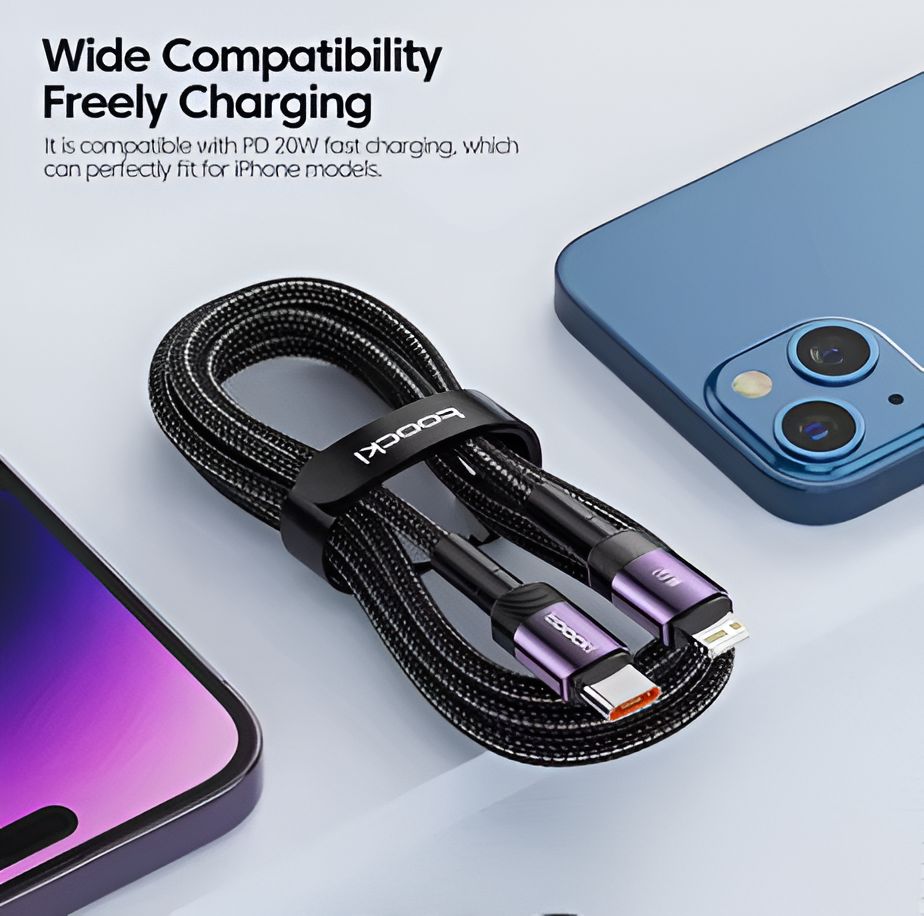 Toocki PD 20W USB C To Lightnin Cable For iPhone Type C To Lightning Cable Data Wire Fast Charging Cable