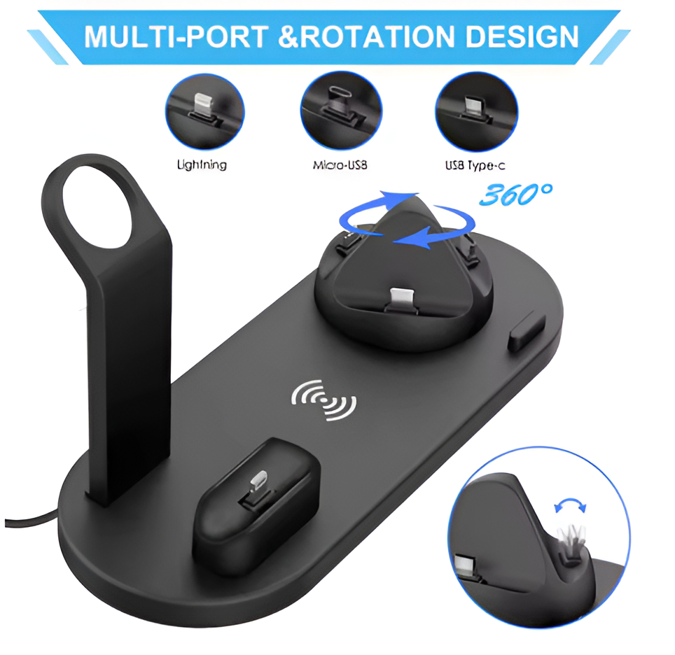 30W 7 in 1 Wireless Charger Stand Pad For iPhone Apple Watch Airpods Pro iWatch