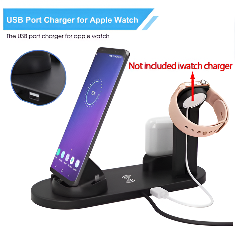 30W 7 in 1 Wireless Charger Stand Pad For iPhone Apple Watch Airpods Pro iWatch