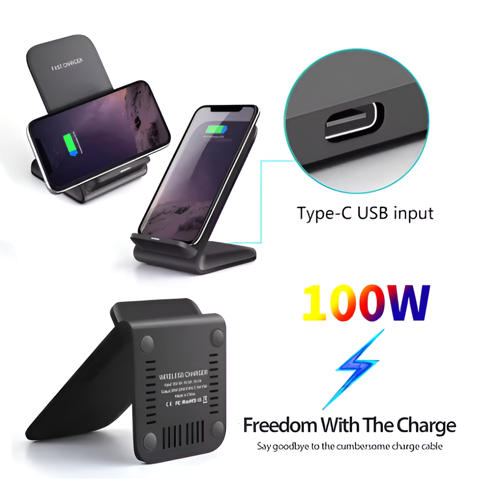 NEW 65W Fast Wireless Charger for Samsung Fast Charging Stand For iPhone Airpods