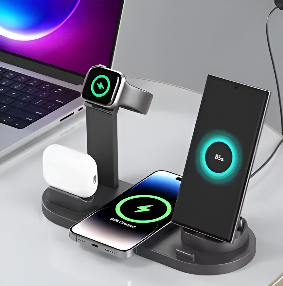 5 In 1 Wireless Charger Stand Pad For iPhone Apple Watch Airpods Desk Phone Chargers Fast Charging Dock Station