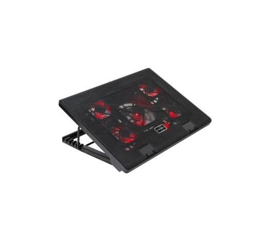 Mars Gaming MNBC2 Cooling Base for Gaming Laptops up to 17.35 inches (5 Ultra-Silent Fans, Red LED, 2 x USB 2.0), Black and Red