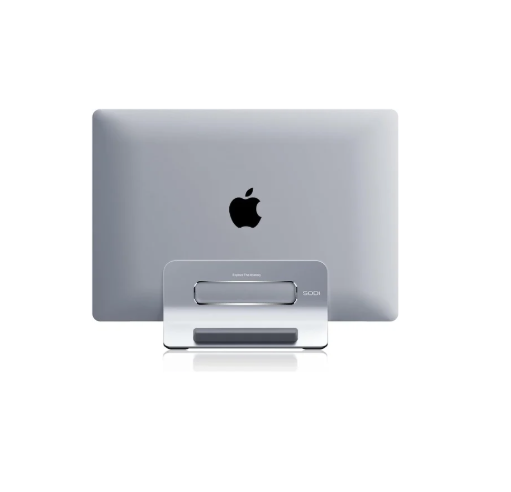 SODI Vertical Laptop Stand for Desk, Gravity Auto Lock Vertical MacBook Stand, Aluminum Laptop Vertical Dock Stand Holder Silver