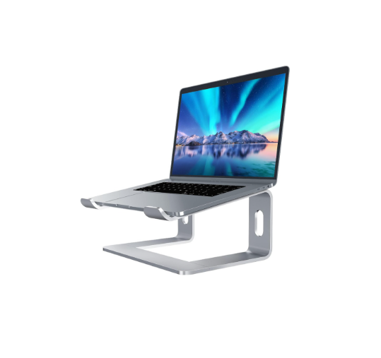 Soundance Aluminum Laptop Stand for Desk Portable Holder Ergonomic Elevator Metal Riser for 10 to 15.6 inch PC Desktop Computer, LS1 Silver