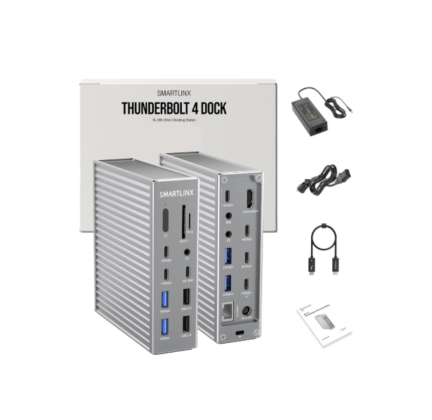 Thunderbolt 4 Dock - Dual Monitor 21 Ports USB C Docking Station with 1 HDMI+PD 20W+9 USB C/A +Ethernet+Audio- 40Gbps, 150W Charging, 8K/4K Displays - for MacBook/Dell/HP/Lenovo ThinkPad/Surface