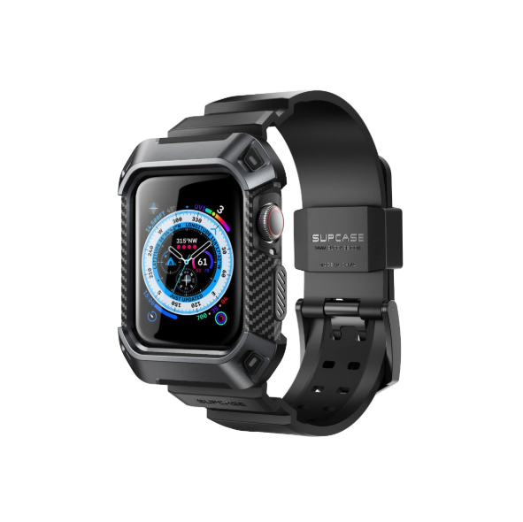 SUPCASE Designed for Apple Watch Series 7/6/SE/5/4 [45/44mm], Rugged Protective Case with Strap Bands (Black)-8