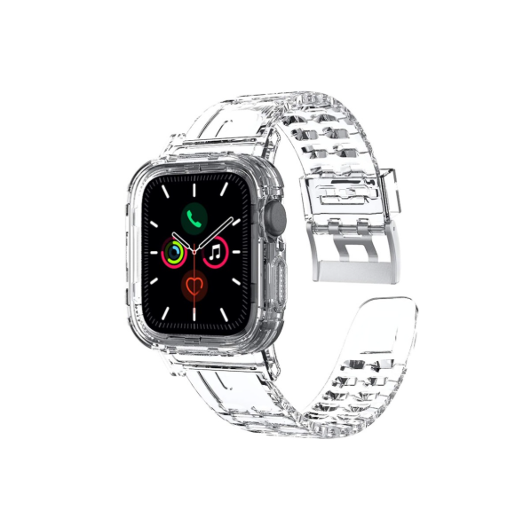 ZUSLAB iWatch Bumper Case Band Strap for Apple Watch Series 6/5/4/3/2/1/SE 42mm 44mm - Clear