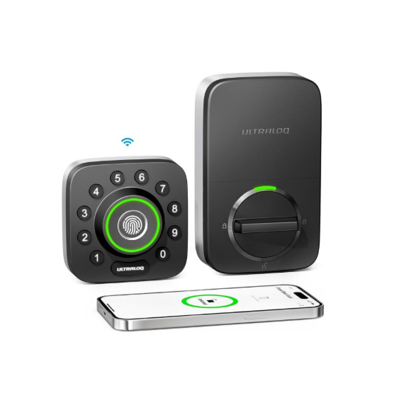 ULTRALOQ U-Bolt Pro WiFi Smart Lock with Built-in WiFi,8-in-1 Keyless Entry Door Lock with Door Sensor,Fingerprint Deadbolt,WiFi Door Lock,App Remote Control,Door Status Alert,Voice Control with Alexa