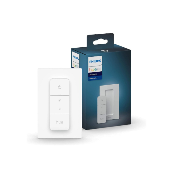 Philips Hue v2 Smart Dimmer Switch and Remote, Installation-Free, Smart Home, Exclusively for Philips Hue Smart Lights, White