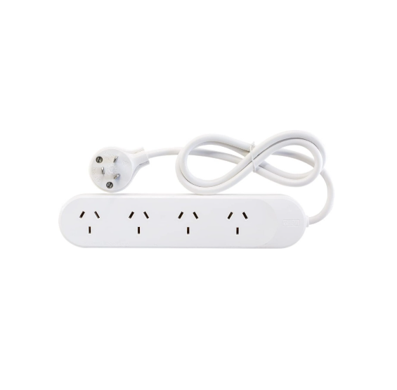 HPM Standard 4 Outlet Powerboard White