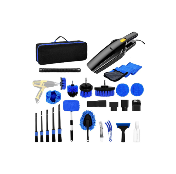 BGFJYUK 22Pcs Car Interior Detailing Kit with High Power Handheld Vacuum,Car Cleaning Kit,Detailing Brush Set, Windshield Cleaner,Car Wash Kit for Exterior Wheels