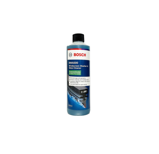 BOSCH BWA500 Windshield Washer Fluid 500ml - Efficient & Reliable Solution for Your Car's Clean Windshield - Glass Cleaner Concentrate Contains 10 Shots Per Bottle