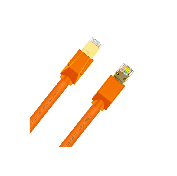 Cruxtec Cat8 Triple Shielding Ethernet Cable 30cm Orange