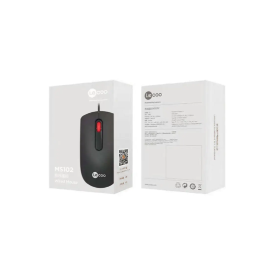Lenovo Lecoo MS102 PRO Wired USB Mouse - Black (MO-MS102)