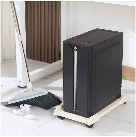 Computer Tower Stand Adjustable Mobile CPU Stand Gaming PC Case With 4 Caster Wheels Most For Most PC Computer Under Desk Holder