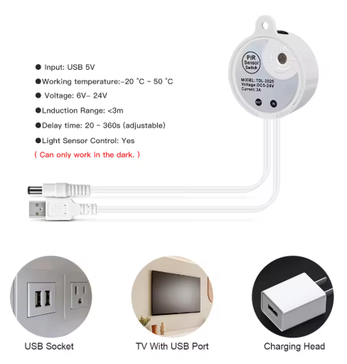 Smart PIR Motion Sensor Super Bright COB LED Strip Neon Light Auto ON/OFF 320leds/m Waterproof for Kitchen,Stair,Wardrobe Decor