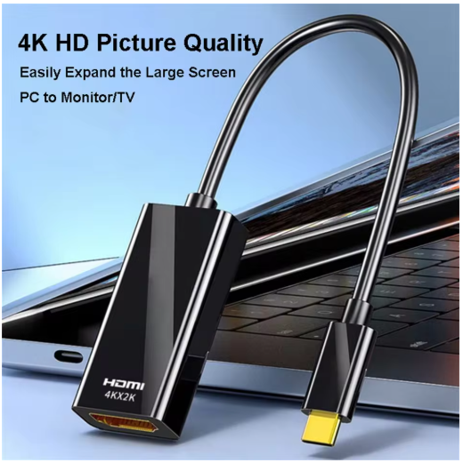 Type C to HDMI-compatible Cable USB C to HDMI Converter HD 4K USB 3.1 HDTV Cable Adapter for MacBook Chromebook Samsung Xiaomi