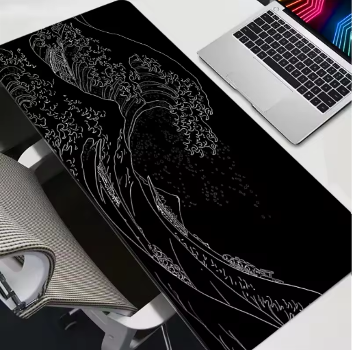 Mousepad Computer XL MousePads Keyboard Pad Mouse Mat Japan Black Sea Wave Gamer Soft Office Carpet Table Mat Desktop Mouse Pad