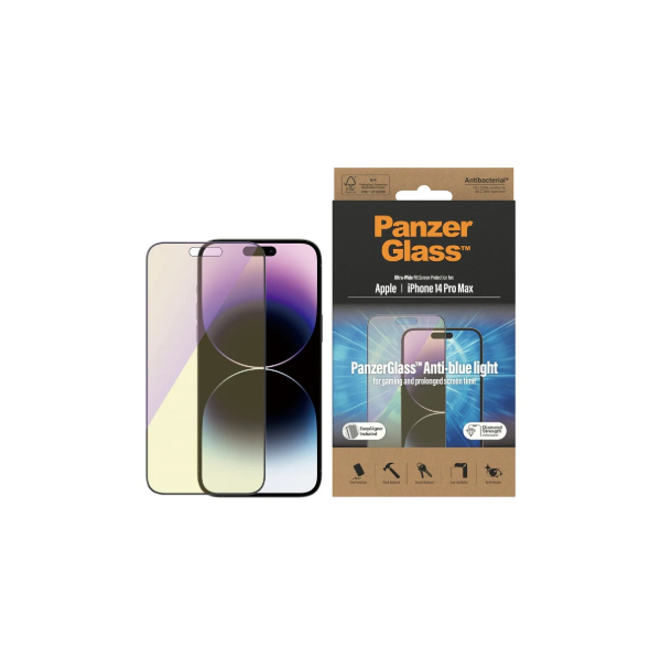 PanzerGlass UltraWide Fit AntiBluelight Screen Protector For iPhone 14 Pro Max