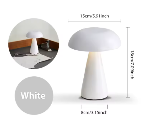 Retro table lamp Mushroom LED Night Light Rechargeable desk lamp Touch Sensor Reading Lights for bedroom Restaurant Bar Decor-6