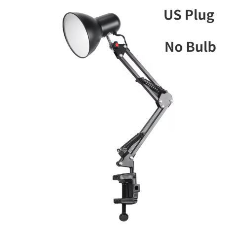 LED Lamp Vintage Portable Lamps with Clamp Book Reading Folding Writing Study Light Fixture for Nail Manicure Table
