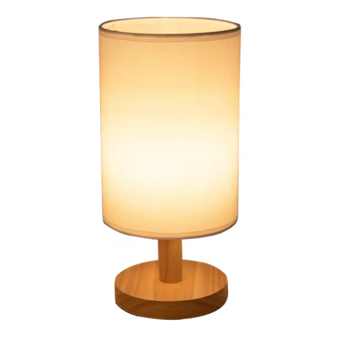 USB Bedside Lamp Night Lights Table Lamp For Bedroom Wooden Desk Lamp Bedside Night Light with Cylinder Lamp Shade Home Decor-3