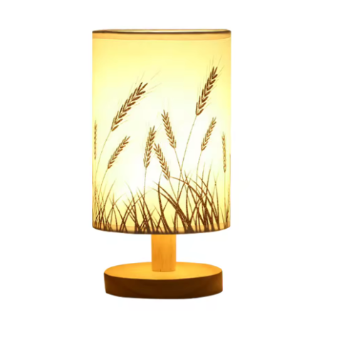 USB Bedside Lamp Night Lights Table Lamp For Bedroom Wooden Desk Lamp Bedside Night Light with Cylinder Lamp Shade Home Decor-4