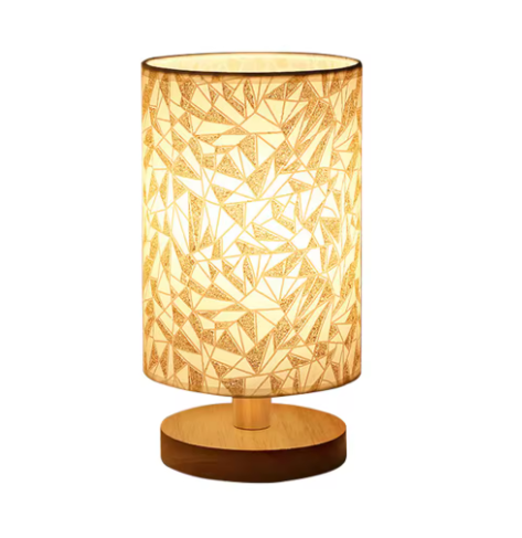 USB Bedside Lamp Night Lights Table Lamp For Bedroom Wooden Desk Lamp Bedside Night Light with Cylinder Lamp Shade Home Decor-5