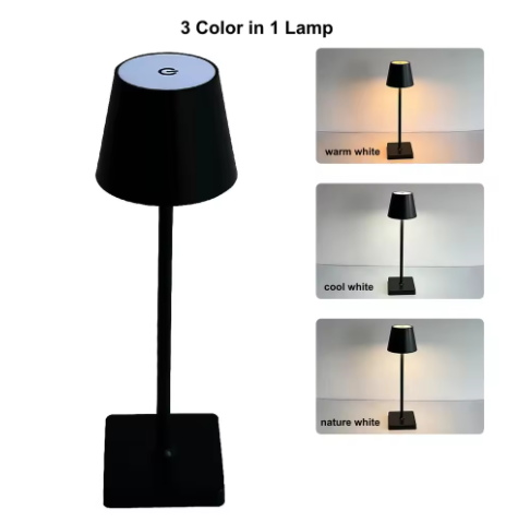 Nordic LED Table Lamp Rechargeable Touch Dimmable Desk Lamp bedroom decoration Home Dining Room Coffee Shop Simple Room Decor-4