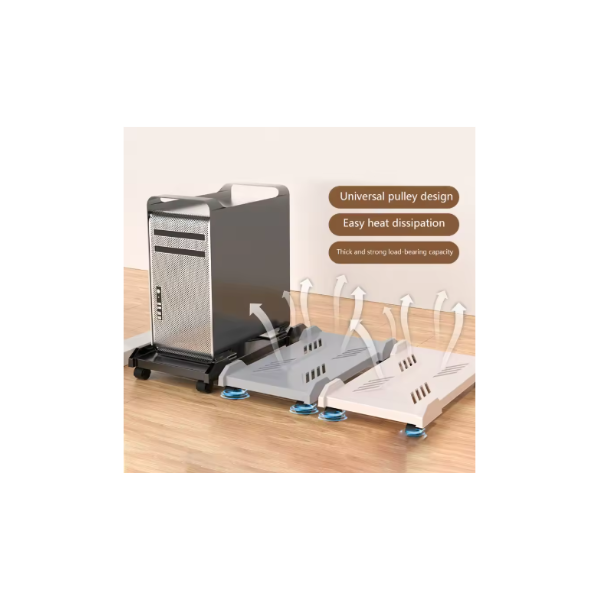 Computer Tower Stand Adjustable Mobile CPU Stand Gaming PC Case With 4 Caster Wheels Most For Most PC Computer Under Desk Holder