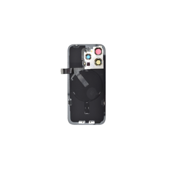 Rear Cover Glass with Camera Lens Glass and Wireless Flex for iPhone 15 Pro-Black Titanium