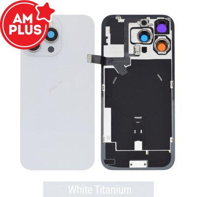 AMPLUS Rear Cover Glass with Camera Lens Glass and Wireless NFC Charging with Flash Flex Cable for iPhone 16 Pro Max-1