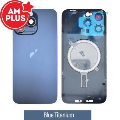 AMPLUS Rear Cover Glass with Camera Lens Glass and MagSafe Magnet for iPhone 15 Pro Max-1