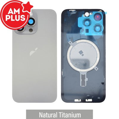 AMPLUS Rear Cover Glass with Camera Lens Glass and MagSafe Magnet for iPhone 15 Pro Max-4