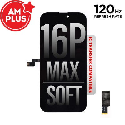AMPLUS Soft OLED Assembly for iPhone 16 Pro Max – 120Hz (IC Chip Transfer Compatible)