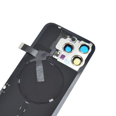 BQ7 Rear Cover Glass with Camera Lens Glass & Wireless NFC Charging with Flash Flex Cable for iPhone 15 Pro Max-5