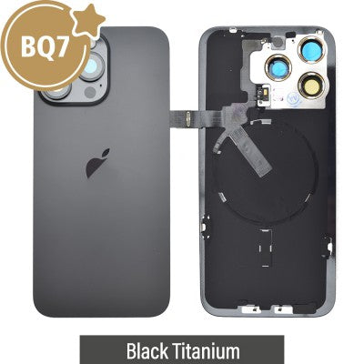 BQ7 Rear Cover Glass with Camera Lens Glass & Wireless NFC Charging with Flash Flex Cable for iPhone 15 Pro Max-3