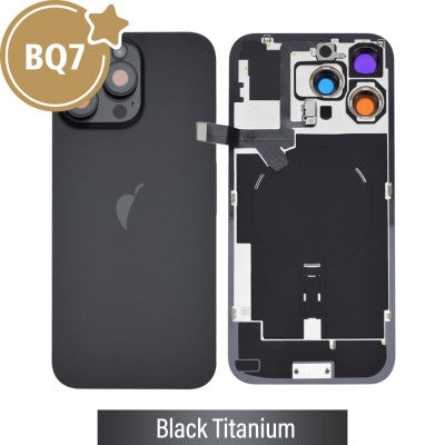 BQ7 Rear Cover Glass with Camera Lens Glass and Wireless NFC Charging with Flash Flex Cable for iPhone 16 Pro Max-4