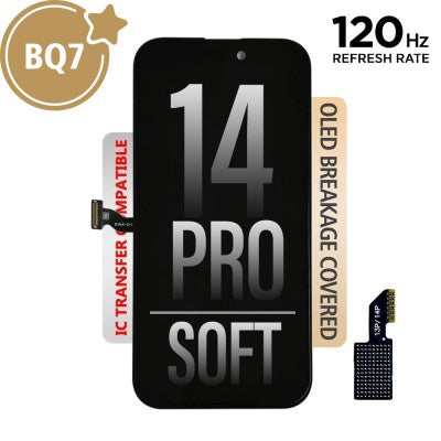 BQ7 Soft OLED Assembly for iPhone 14 Pro Screen Replacement (120Hz, IC Chip Transfer Compatible)-1