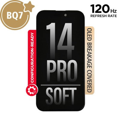 BQ7 Diagnosable Soft OLED Assembly with Proximity Sensor Flex for iPhone 14 Pro Screen Replacement (120Hz, Configuration Ready)-1
