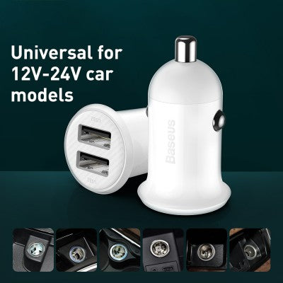 Baseus Grain Pro Car Charger (Dual USB 4.8A)