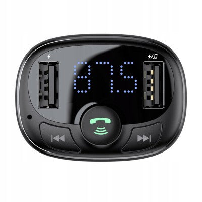 Baseus T Typed S-09A Bluetooth MP3 Car Charger (Standard edition)-Black
