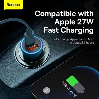 Baseus Golden Contactor Max Dual Fast Charger Car Charger U+C 60W